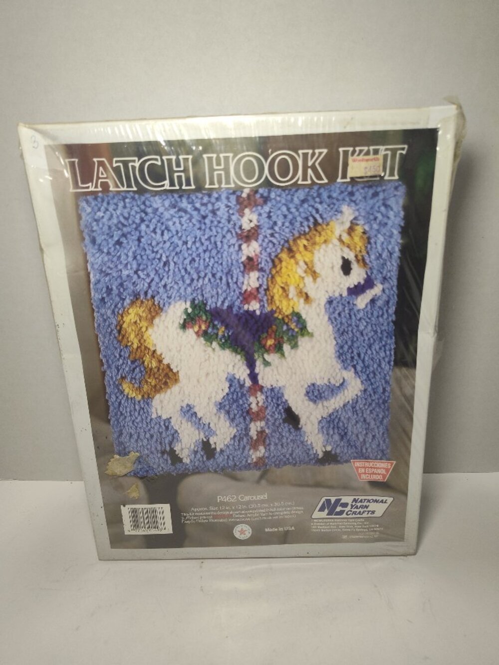 Vintage National Yarn Crafts Carousel Horse Latch Hook Kit P462 Sealed USA